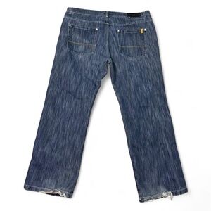 Y2K VTG Southpole dark wash wide leg baggy fit jeans denim distressed 42 mens